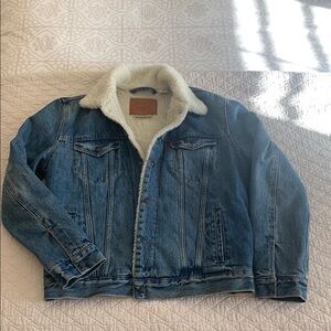 Levi's Blue Denim Sherpa Jacket